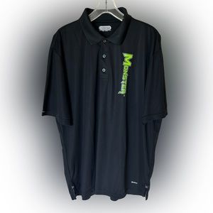 MONSTER energy drink Ontour black polo‎ shirt- Men's size XL